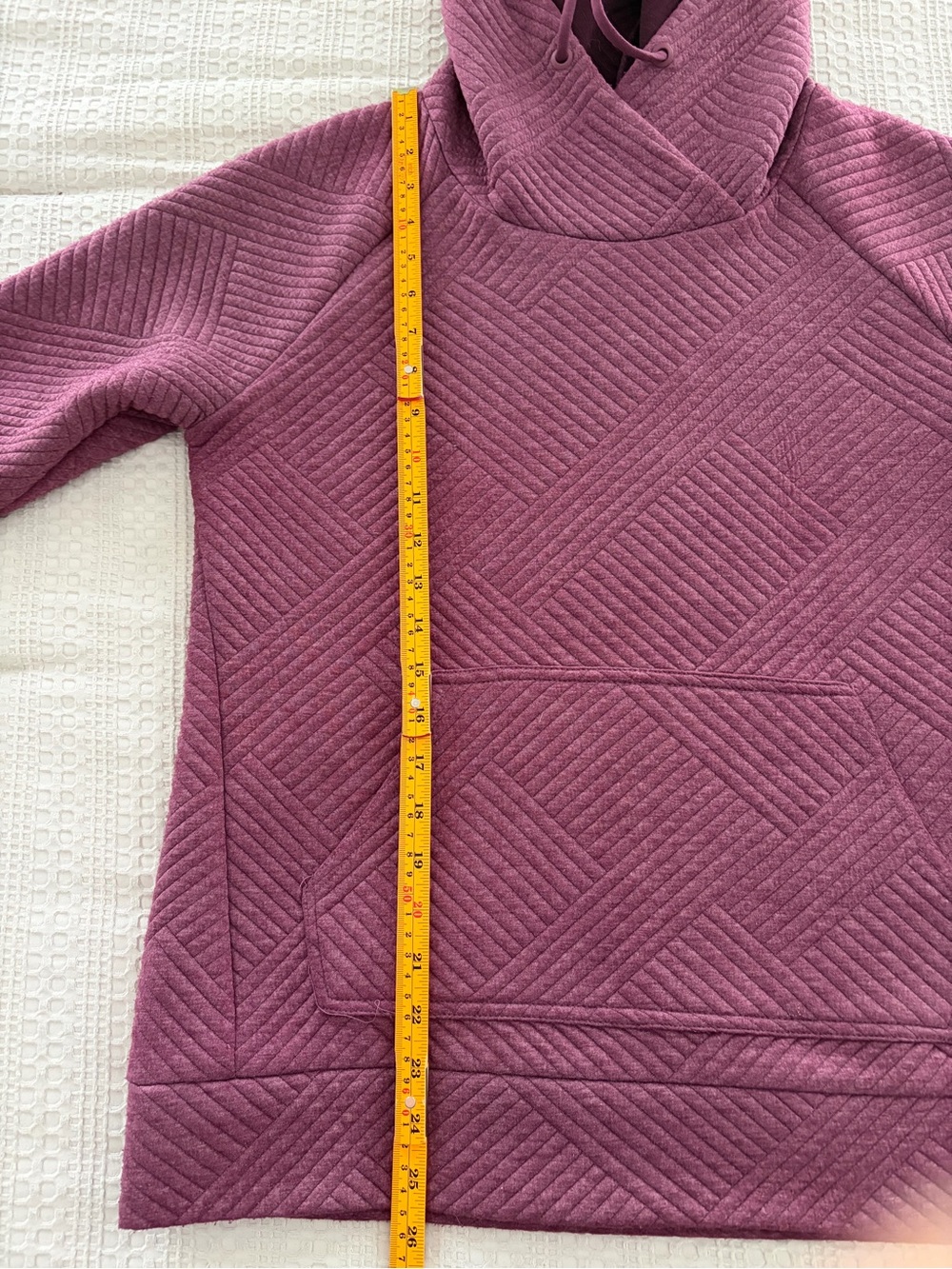 GreenTea Quilted Hooded Pullover Sweatshirt - Plum S Autumnal Layer - Picture 9 of 10